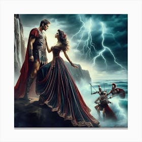 Spartacus Warriors Love Of A Woman Canvas Print