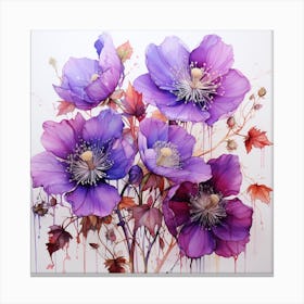 Purple Anemones Canvas Print