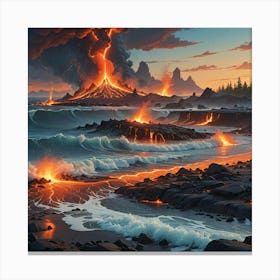 Lava Beach Canvas Print