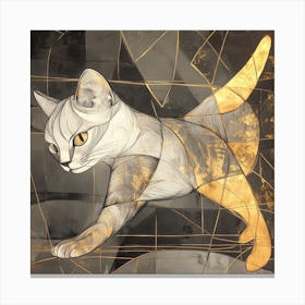 Cat In Gold Canvas Print