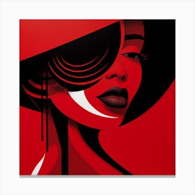 Woman In A Red Hat Canvas Print