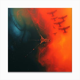 Spaceships In The Sky Canvas Print