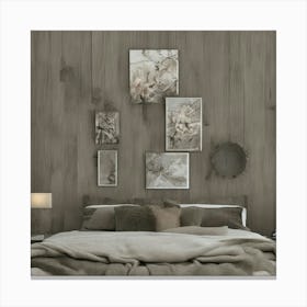 Grey And White Bedroom 1 Canvas Print