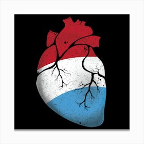 Luxembourg Heart Flag Canvas Print