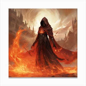 Woman In Flames Canvas Print