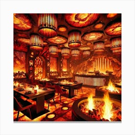 A Fiery Dining Zone Called The Molten Pit , Desig Canvas Print