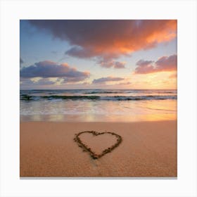 Heart In The Sand 1 Canvas Print