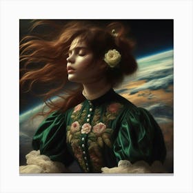 Girl In Green Canvas Print