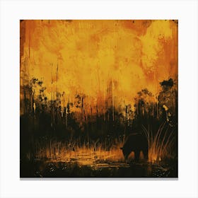 Bear In The Woods 4 Canvas Print