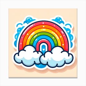 Rainbow Sticker Canvas Print