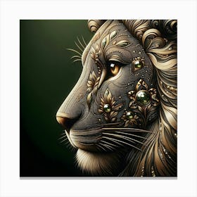 Lion Head With Diamond Canvas Print