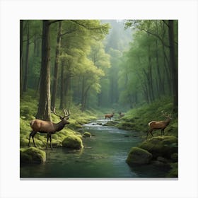 Deer In The Forest 2 Canvas Print