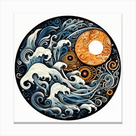 Moon And Waves 23 Canvas Print