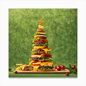 Christmas Tree Burger Canvas Print