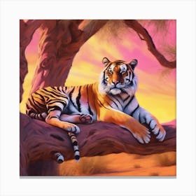 Tiger In The Tree Canvas Print