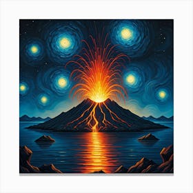 Erupting Volcano Canvas Print