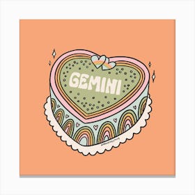 Gemini Heart Cake Canvas Print