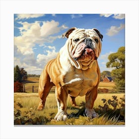 British Bulldog In The Countryside 1 Canvas Print
