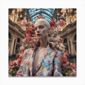 Botanical Fashion Week Model Canvas Print