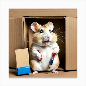 Hamster In A Box 3 Canvas Print