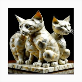 Marble Cats Canvas Print