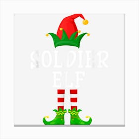 Soldier Elf Funny Group Family Matching Christmas Pajamas Canvas Print