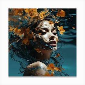 Water Woman Portrait Canvas Print