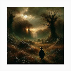 Boy In The Woods Art Print Canvas Print