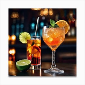 Cocktail On A Bar 6 Canvas Print