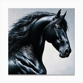 Beautiful Majestic Black Stallion 1 Canvas Print