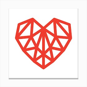 Heart Geometric Abstract Minimalist Simple Red 2 Canvas Print