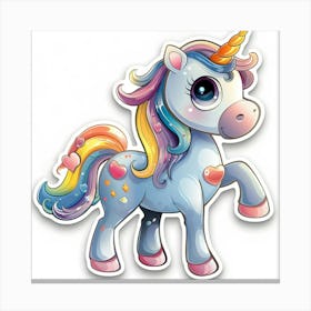 Unicorn Sticker 98 Canvas Print