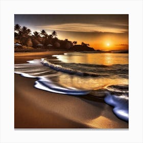 Sunset On The Beach 801 Canvas Print