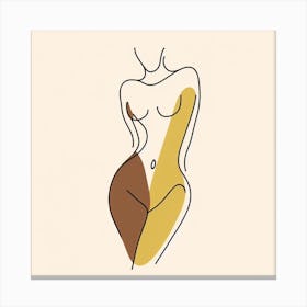 Woman'S Body Line Art Canvas Print