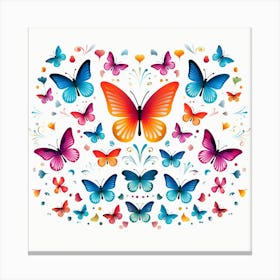 Butterflies And Swirls Canvas Print