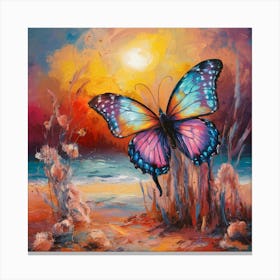 Butterfly On The Beach 8 Canvas Print