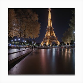 Eiffel Tower At Night Canvas Print