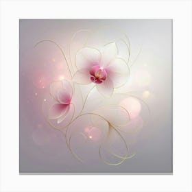 Orchid Flowers On A Gray Background Canvas Print