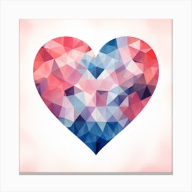 Polygon Design Love Heart Canvas Print