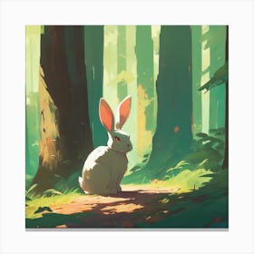 Rabbit In The Woods 25 Canvas Print