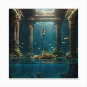 Cool Underwater mermaid, mystical Canvas Print