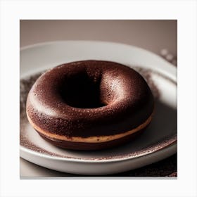 Donut On A Plate Canvas Print