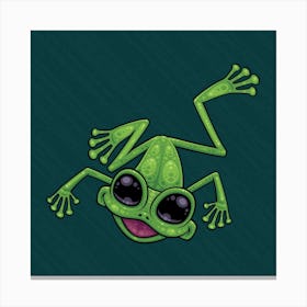 Happy Green Tree Frog Canvas Print