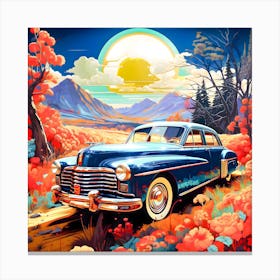 Classic Car In Autumn Sunshine Canvas Print