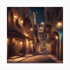 Arabic Street At Night 2 Canvas Print