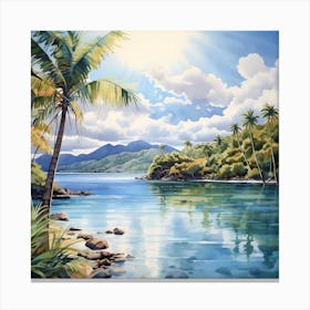 AI Serene Caribbean Waters Canvas Print