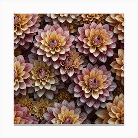 Blooming Dahlias Canvas Print