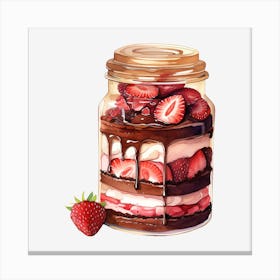 Strawberry Dessert In A Jar Canvas Print