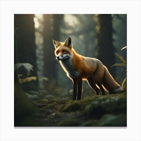 Fox In The Forest 76 Canvas Print