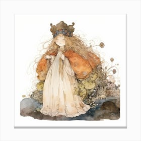 Princess with Crown Canvas Print